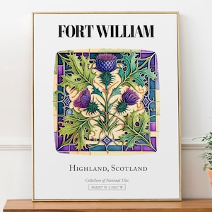 Impression d'art Fort William Ecosse : affiche à motif de carreaux traditionnel