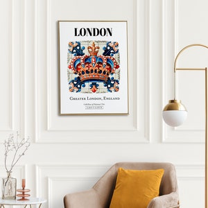 London Royal Charm: Traditional Tile Pattern Aesthetic Wall Art Decor Print Poster image 7