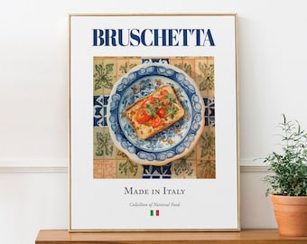 Bruschetta Print, Italian Food Wall Art, Kitchen Decor