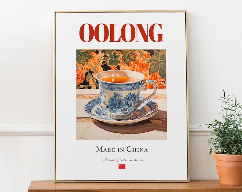 Oolong Tea Print, Chinese Beverage Poster, Kitchen Wall Art - Etsy