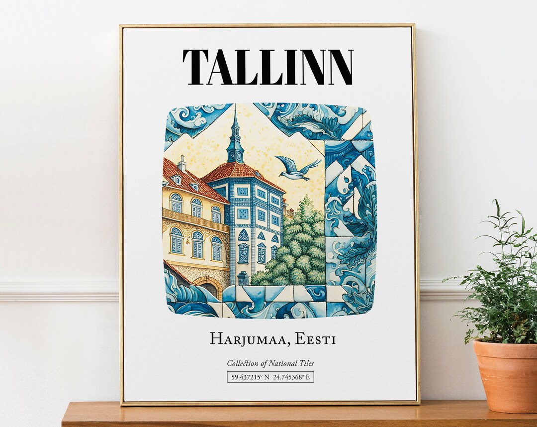 Tallinn, Harjumaa, Eesti, Traditional Tile Pattern Aesthetic Wall Art