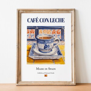 Café con Leche Print, Spanish Tile Kitchen Art Poster image 8
