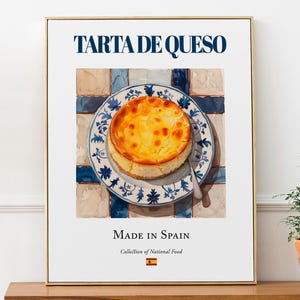 タルタ・デ・ケソのプリント、伝統的なスペイン風チーズケーキ、キッチンデコレーション