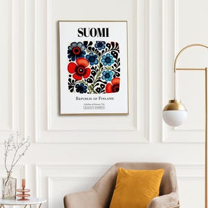 Finnish Tile Art Print | Suomi Floral Pattern Poster image 6