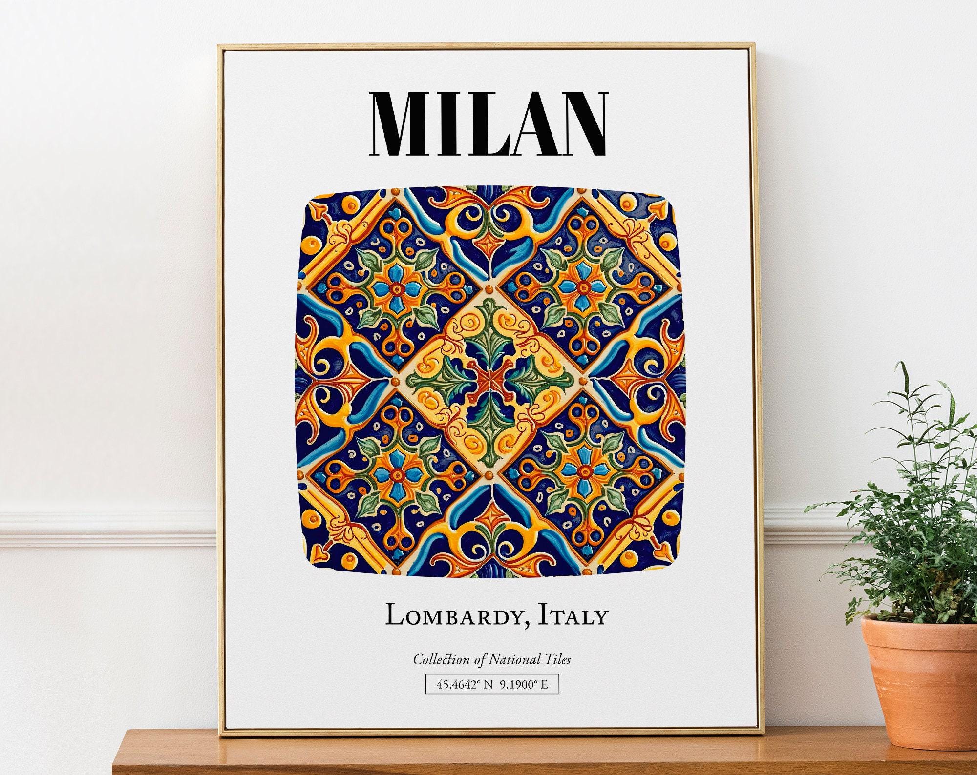 Milan Tile Pattern Art Print: Lombardy, Italy Wall Decor - Etsy