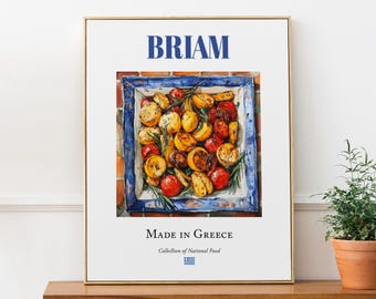 Briam Greek Ratatouille Poster, Traditional Cuisine Wall Art