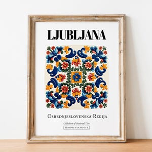Ljubljana Slovenia Tile Art Print: Traditional Pattern Decor image 8