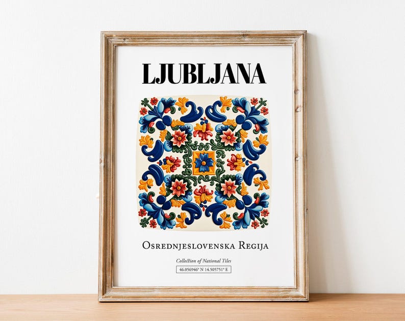 Ljubljana Slovenia Tile Art Print: Traditional Pattern Decor image 8