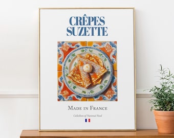 Crepes Suzette Print, Traditional French Cuisine Art