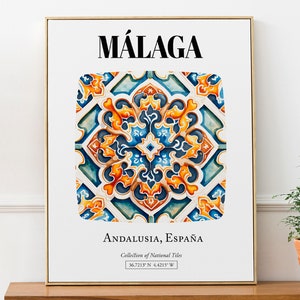 Málaga Tile Poster: андалузское мастерство для ваших стен