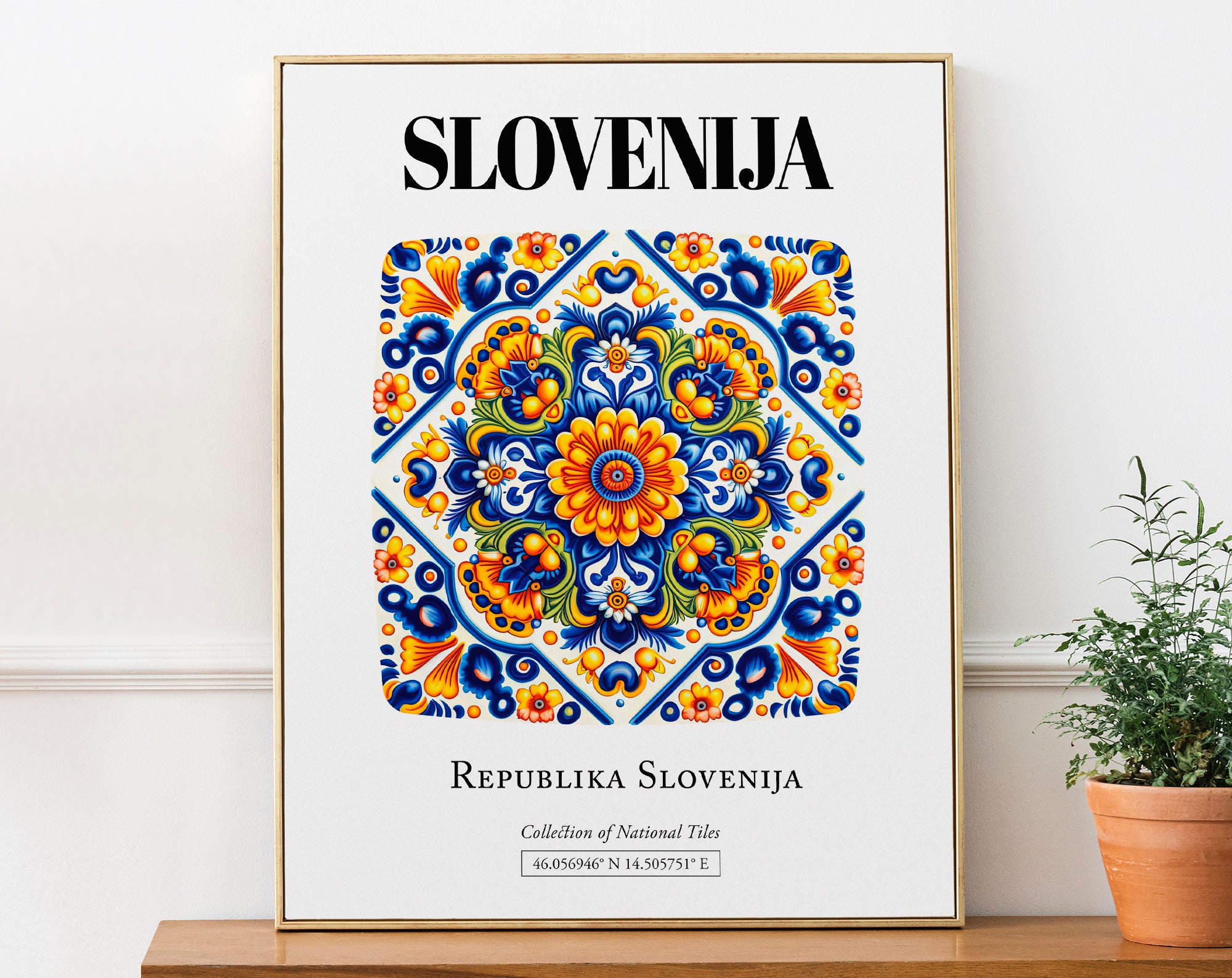 Slovenija slovenia Traditional Tile Pattern Aesthetic Wall Art Decor Print  Poster - Etsy