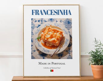 Francesinha Portugal Food Art Print, Kitchen Cafe Decor