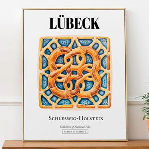 Lübeck, Schleswig-Holstein, Germany, Traditional Tile Pattern Aesthetic Wall Art Decor Print Poster