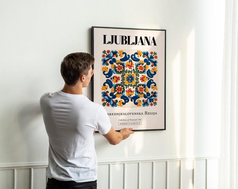 Ljubljana Slovenia Tile Art Print: Traditional Pattern Decor image 4