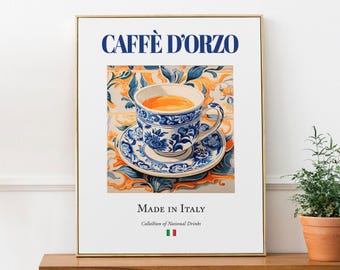 Caffè d'Orzo Print, Italian Drink Poster, Kitchen Bar Wall Art