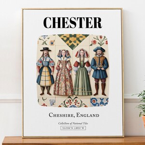 Chester, Cheshire, England - Traditional Tile Pattern Home Decor Print Poster