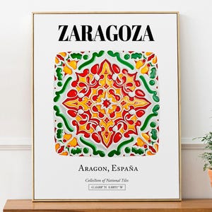Zaragoza Artistic Tile Designs Poster: Aragon&#39;s Cultural Treasure in Wall Art