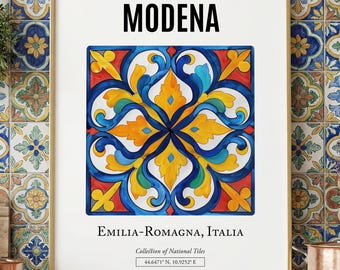 Modena Fliesen Kunstdruck: Emilia-Romagna Käse Muster Dekor