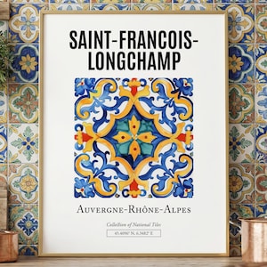 French Tile Art Print, Saint-François-Longchamp Poster