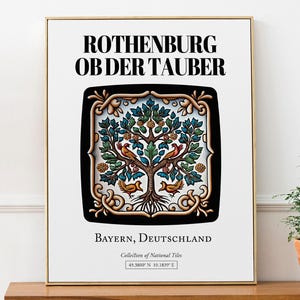 Rothenburg ob der Tauber-afdruk: traditionele Duitse tegelkunst