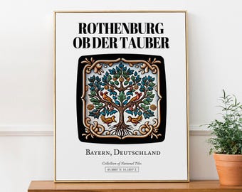 Rothenburg ob der Tauber Print: Traditional German Tile Art