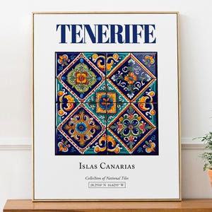 Teneriffa, Islas Kanarische Inseln, Spanien, ästhetik, Folk, Traditionelle Fliesen, Wand Kunst Druck Poster, Schlafzimmer Wandkunst