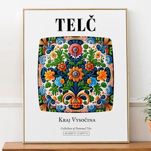 Telè Tschechien Blumenmuster Kunstdruck Poster