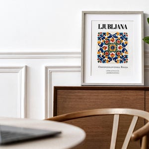 Ljubljana Slovenia Tile Art Print: Traditional Pattern Decor image 3