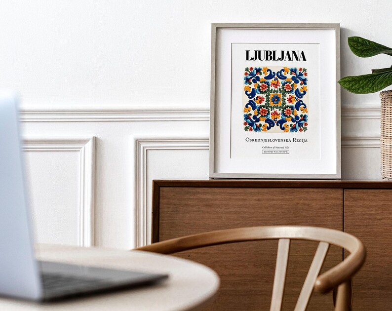 Ljubljana Slovenia Tile Art Print: Traditional Pattern Decor image 3