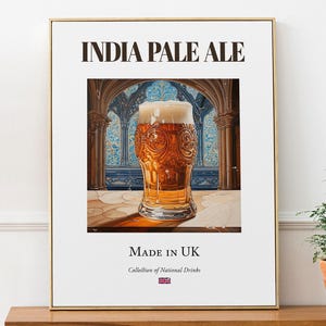 India Pale Ale Print, Traditional English Beverage Poster, Kitchen Bar Art