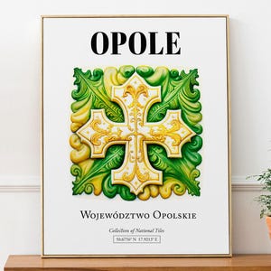 Impresión artística de azulejos de Opole: decoración de pared con motivos tradicionales polacos
