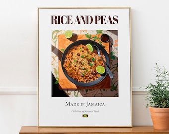 Rice and Peas Print: Traditional Jamaican Food Poster