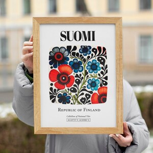 Finnish Tile Art Print | Suomi Floral Pattern Poster image 7