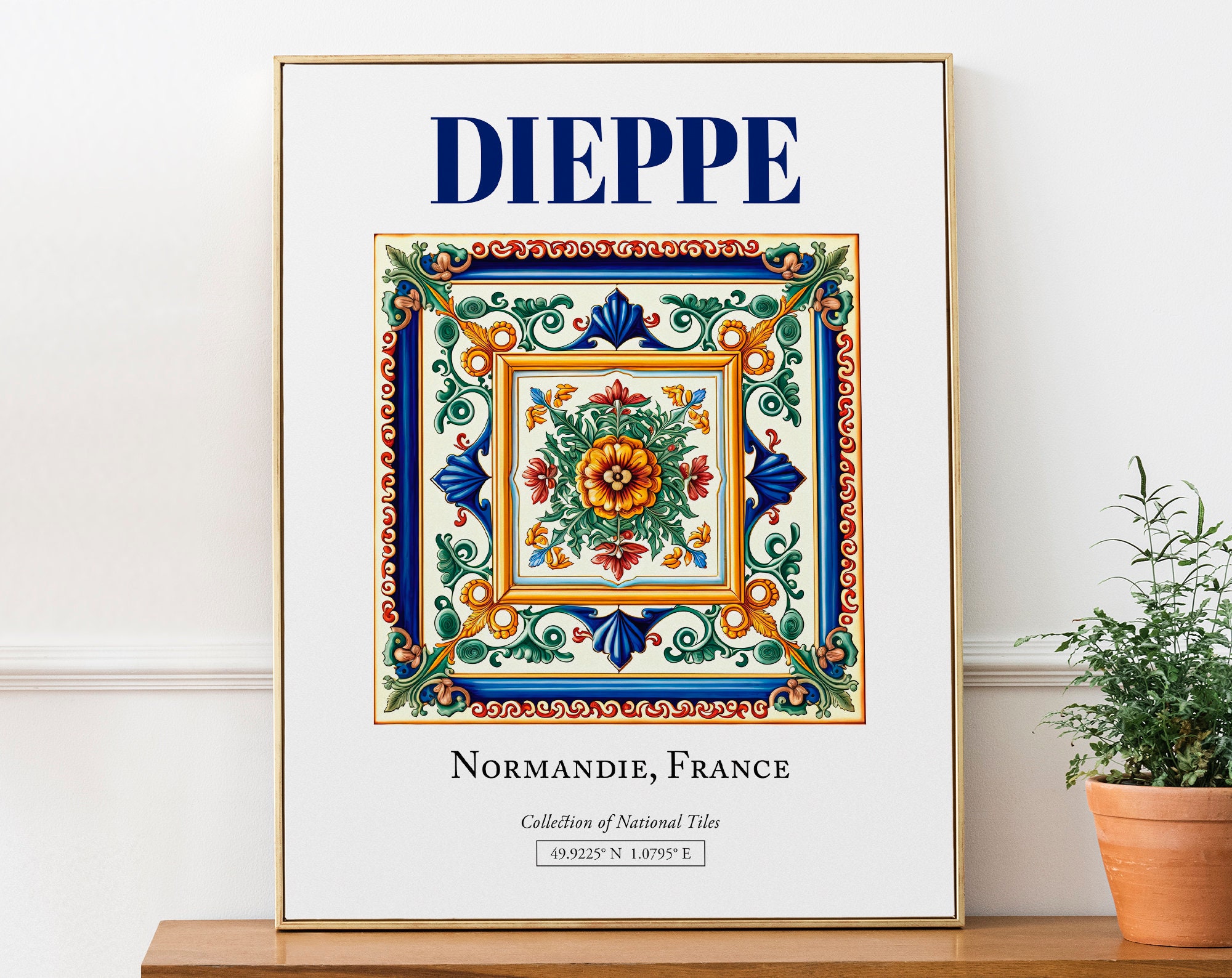 フランス　アンティーク　陶器　壁飾り　Dieppe フランスアンティーク陶器壁飾りDieppe