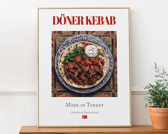 Pôster com estampa de Döner Kebab, culinária tradicional turca