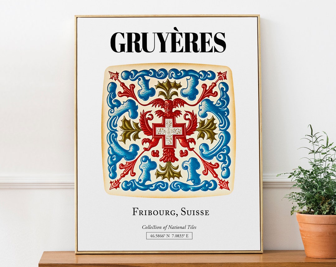 Gruyères, Fribourg, Suisse, Traditional Tile Pattern Aesthetic Wall Art