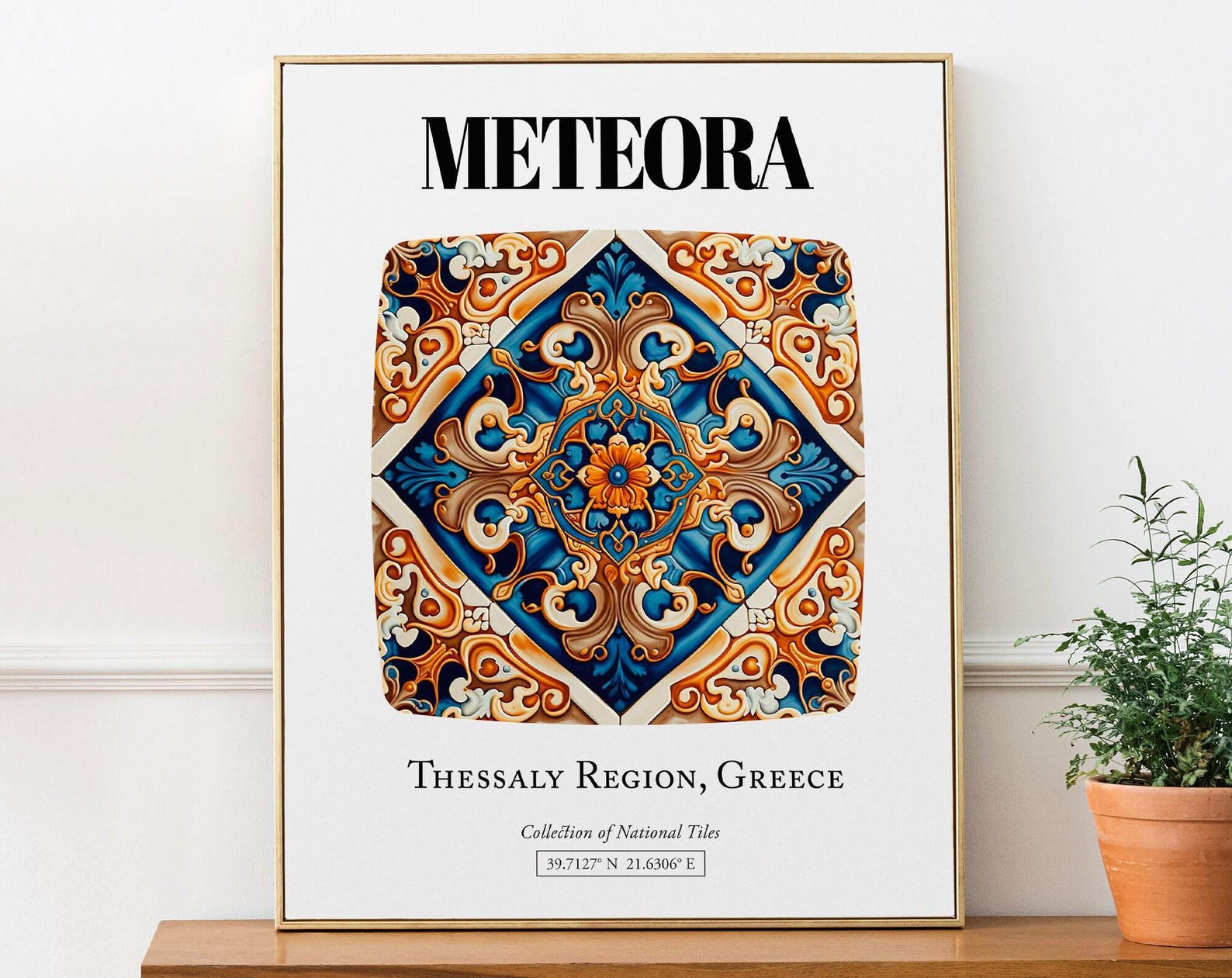 Meteora Intricate Tile Pattern Poster: Greek Mystique in Wall Art - Etsy