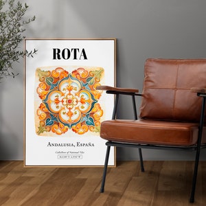 Rota, Andalousie, Espagne — Impression artistique d'un motif de carreaux distinctif pour la décoration intérieure