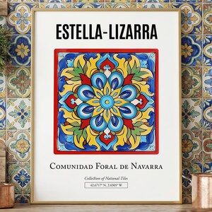 Estella-Lizarra Tile Art Print, Navarra, Spain
