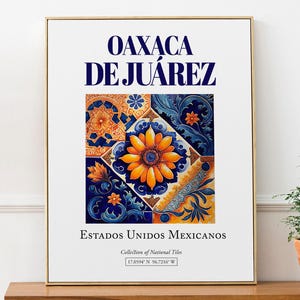 Oaxaca de Juárez, Mexico, Aesthetic Traditional Tile, Wall Art Décor Print Poster, Living Room Decor
