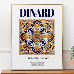 Dinard, Bretaña, Francia, Azulejo tradicional estético, Póster con impresión para decoración de pared, Decoración de pared para dormitorio
