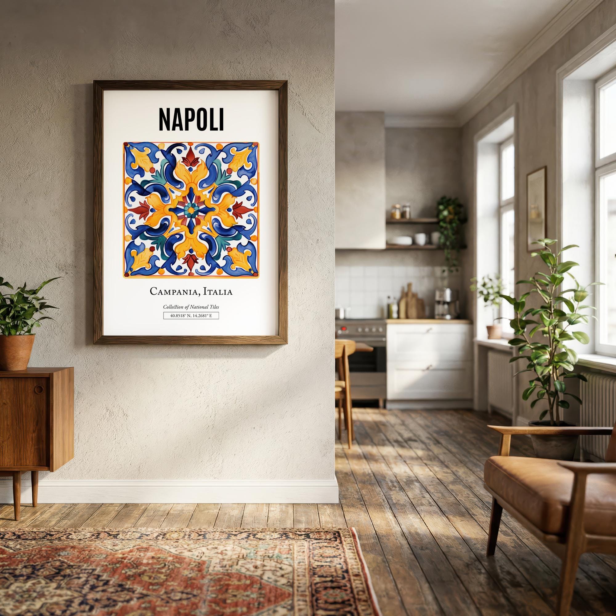 Naples Lemon Tile Art Print: Italian Coastal Decor - Etsy