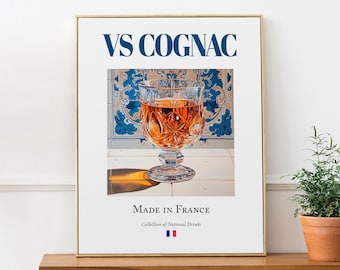VS Cognac Print, Maiolica Tile, French Beverage Poster