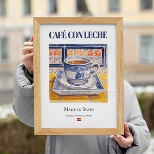 Café con Leche Print, Spanish Tile Kitchen Art Poster image 6