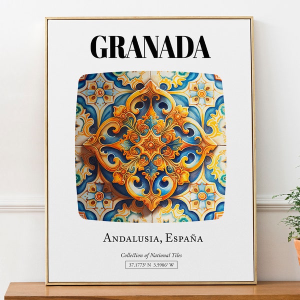 Granada Tile Art Poster: Andalusian Masterpieces for Your Home