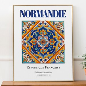 Normandie, Frankreich, ästhetik, Folk, Traditionell, Kachel, Wand, Kunst, Dekor, Druck, Poster, Wohnzimmer Kunst