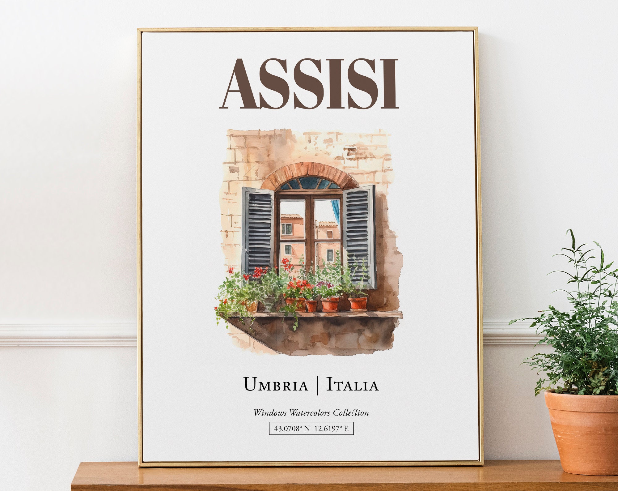 Poster turistico Assisi - Quadro su tela, Decorazione Parete cm. 50x70