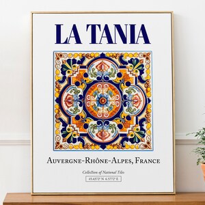 La Tania, Auvergne-Rhône-Alpes, Frankreich, ästhetik, ästhetik, volkstümliche traditionelle fliese, wall art decor print poster, badezimmer wandkunst