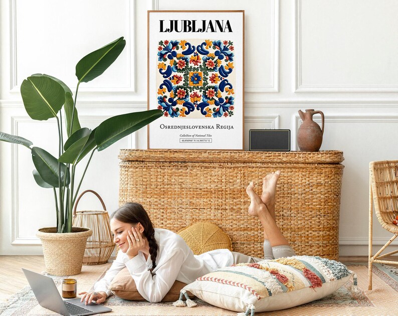 Ljubljana Slovenia Tile Art Print: Traditional Pattern Decor image 5
