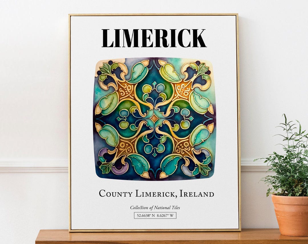 Limerick Ireland Tile Art Print: Traditional Pattern Wall Decor - Etsy